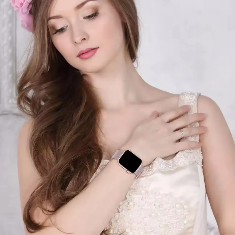 حزام معدني ميلانو مغناطيسي لساعة أبل الترا 3-1 49 مللي متر 10/11 46/42 مللي متر 9 8 7 45/41 مللي متر شريط مريح لساعة iWatch 6 5 4 SE/3