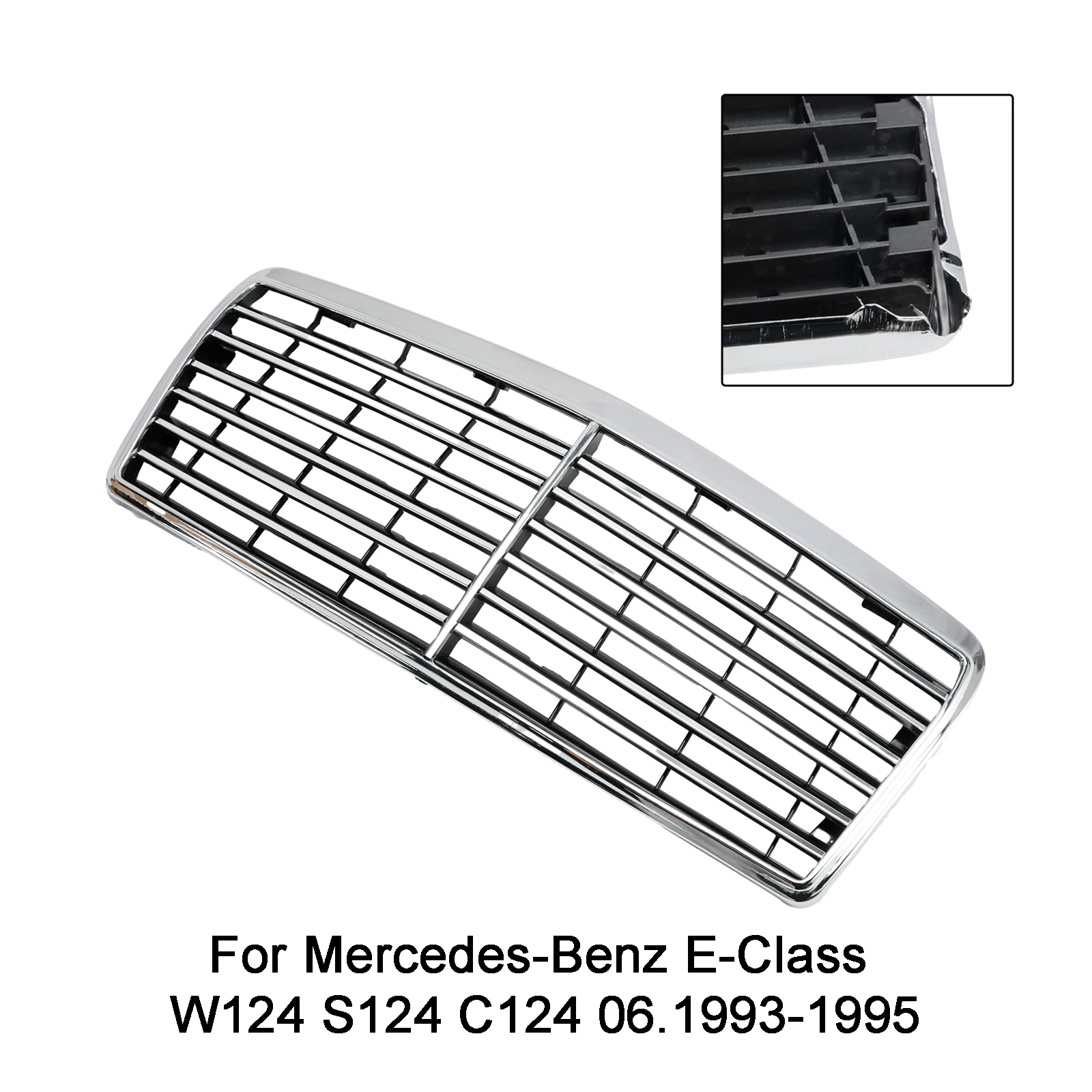 Front Bumper Grille Grill Fit for Mercedes-Benz E-Class W124 S124 C124 1993-1995