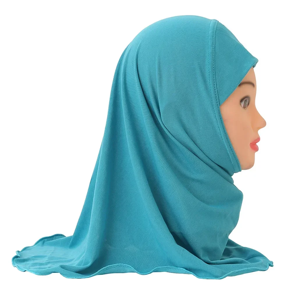 2-6Y One Piece AI Amira Hijab Muslim Kids Girls Scarf Headscarf Sahwl Wrap Islamic Prayer Cap Hat Arab Head Cover Headwear Cap