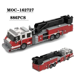 Building block MOC-162727 city fire truck high-altitude operation model 886PCS adult  child puzzle education birthday toy gift