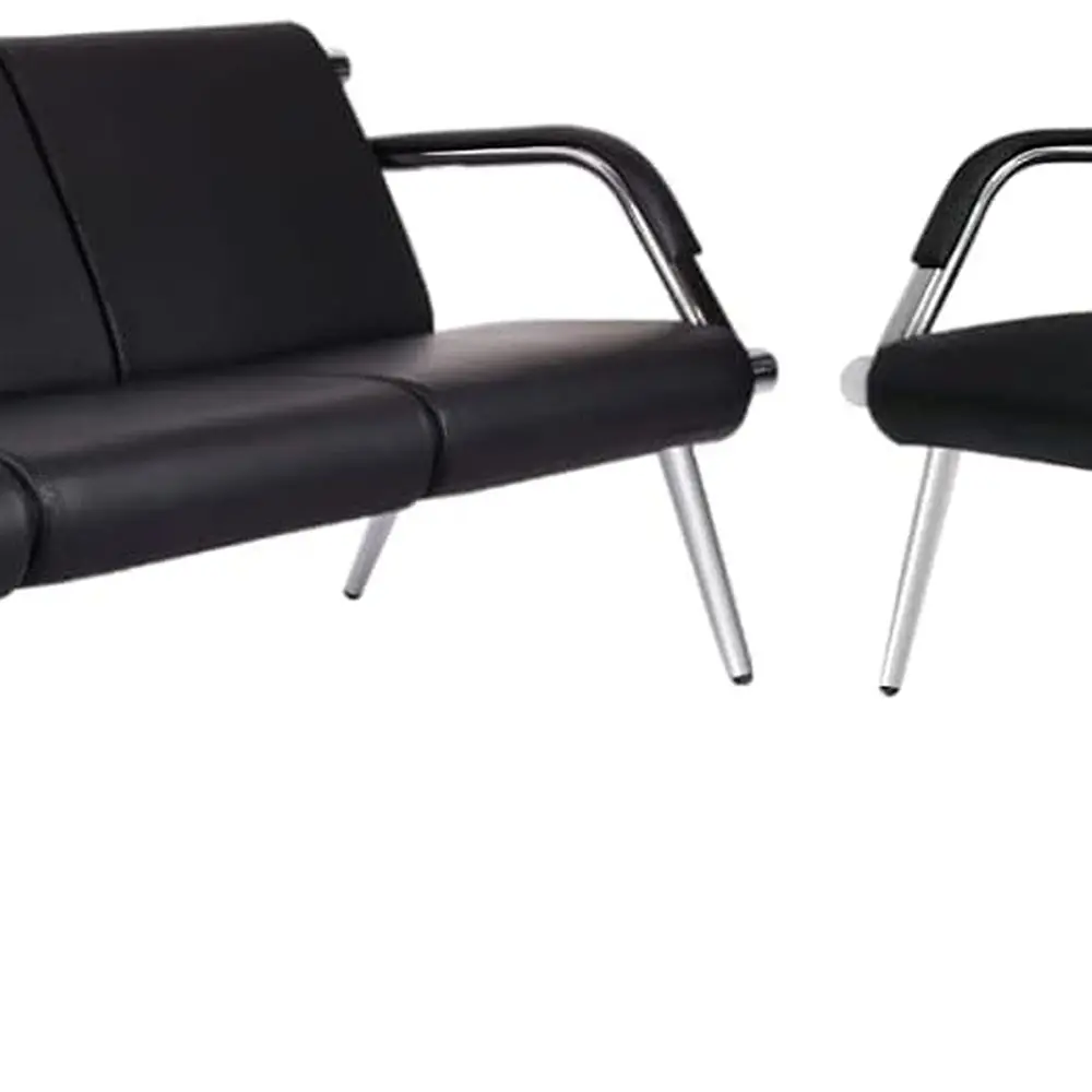 

Black PU 5-Seat Sofa with Armrests for Waiting Rooms, Offices, Airports, and Banks