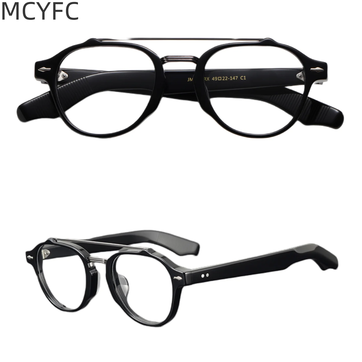 

MCYFC Thickening Eyeglasses Frame for Men Acetate Material Japan Korea Western Style Fashion Black Full Rime Glasses Frame Women