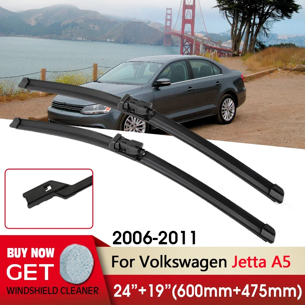 

Car Wiper Front Wiper Blade 24"+19" For Volkswagen Jetta A5 2006-2008 2009 2010 2011 Front Windscreen Wipers Auto Accessories