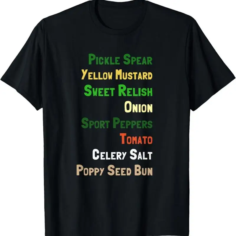 Camiseta con ingredientes de Hot Dog de Chicago