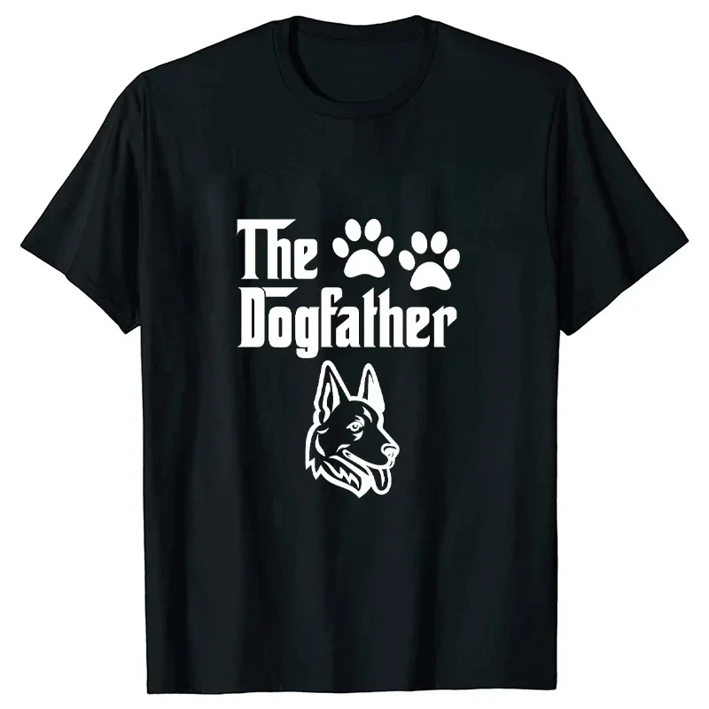 

The Dogfather Funny T-shirts for Men Dog Dad T-shirt German Shepherd Dad Male Tshirts Short Sleeve Summer Oversized T Shirt Tee