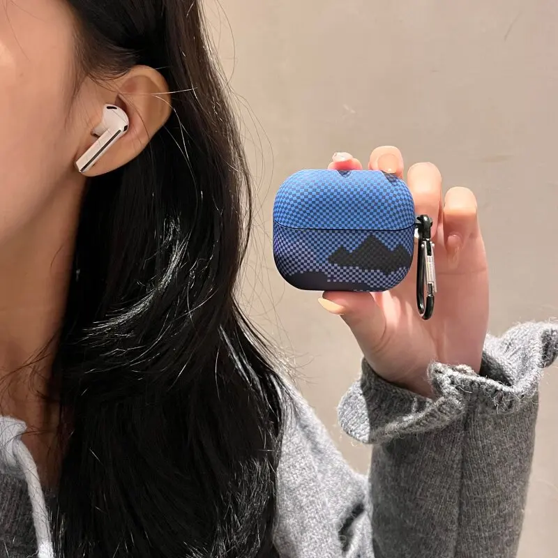 

Carbon Fiber Texture Earphone Case For Samsung Galaxy Buds 4/4 Pro/Buds 3Pro Wireless Earphone Cover Shockproof Protective Cover