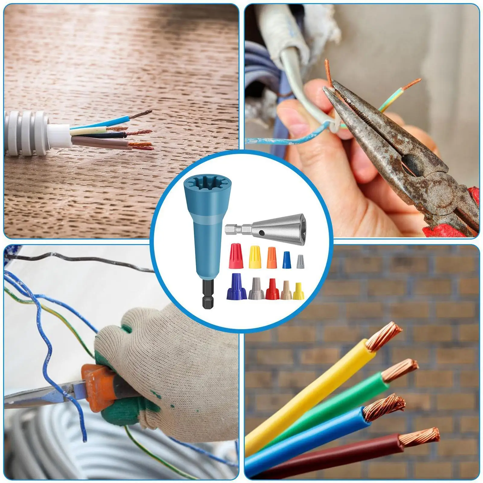 Electrical Wire Twister Twist Wire Connector Socket Professional Electricians Tools Cable Stripper For Industrial Work