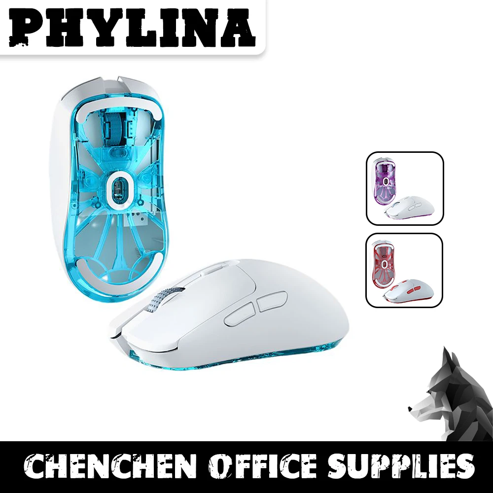 

PHYLINA S450 Bluetooth Wireless Mouse 2-mode Lightweight 2.4G USB Wired PAW3395 Programmable Buttons SCGO/LOL/CF Gamer Mice PC