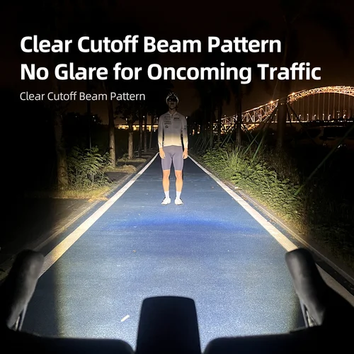 Imagen 2 del producto Luz Delantera Inalámbrica para Bicicleta con Control Remoto, Luz Delantera de Alta Luminosidad con Línea de Corte, 4000 mAh, 1700 Lúmenes, Aleación de Aluminio, CYCLAMI CYC1700