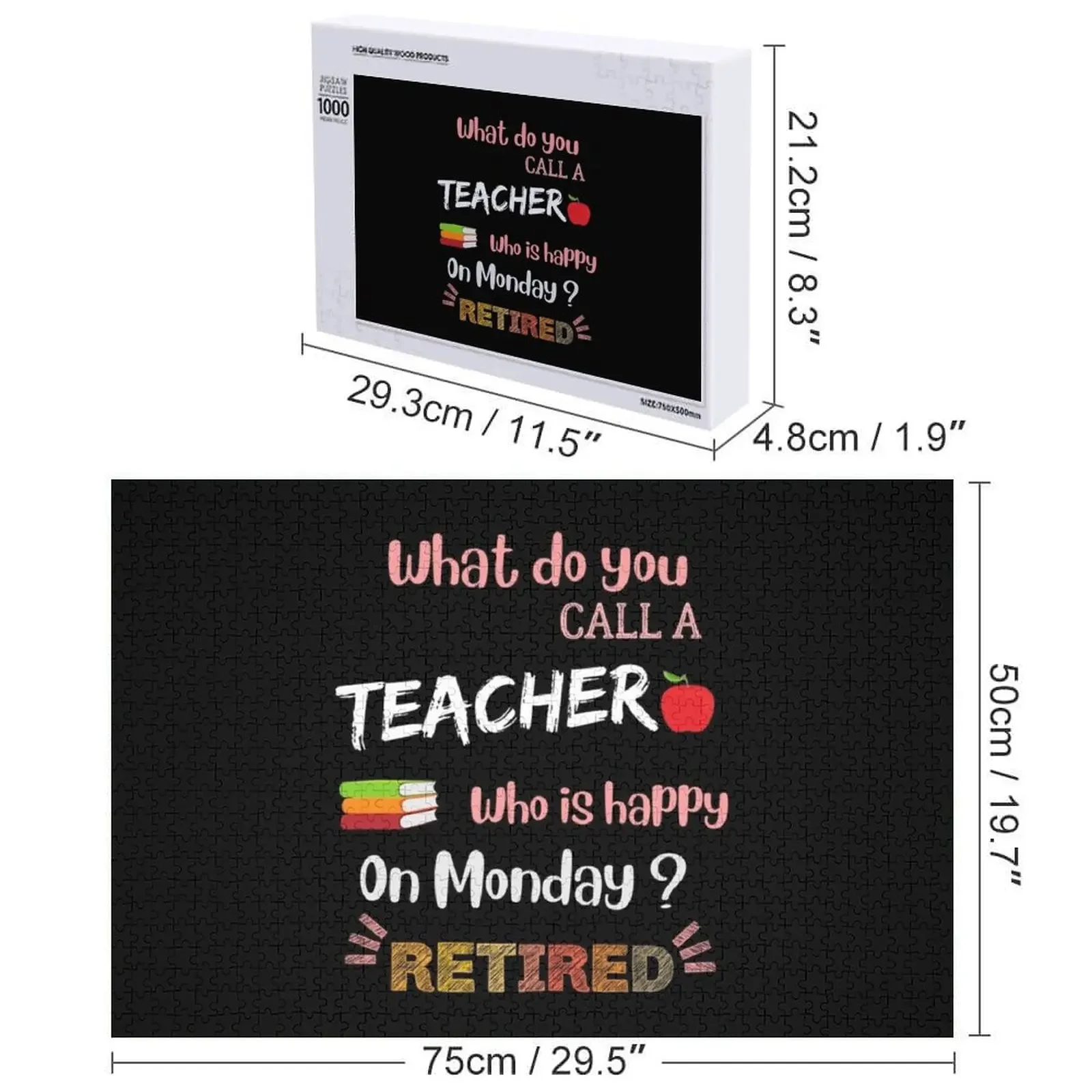 In pensione chiamare un insegnante che è felice nel lunedì Puzzle Pezzi di puzzle Puzzle personalizzato per adulti Puzzle regalo personalizzato