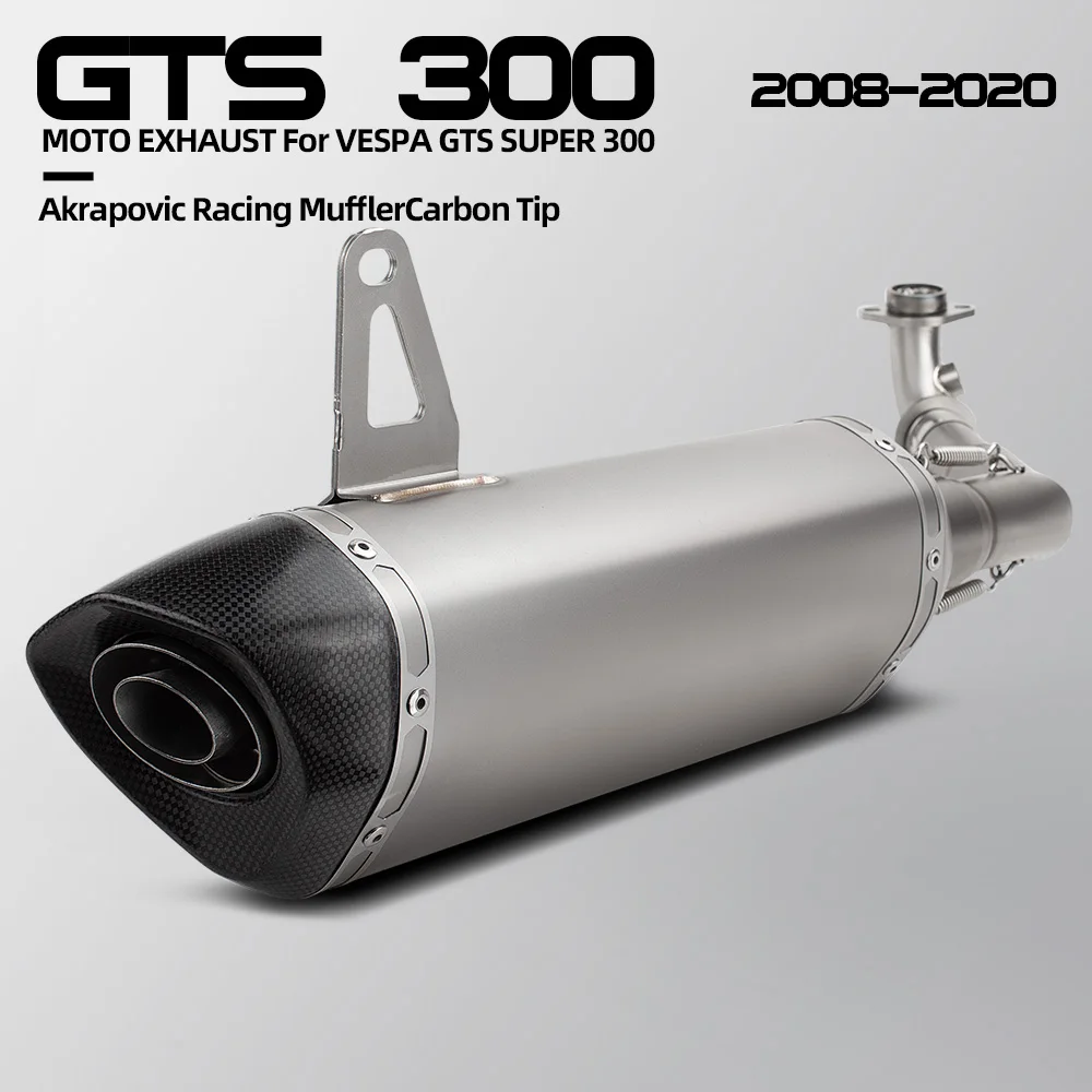 

For Vespa GTS300 Super/Touring GTS Super/Super Tech 300 2008-2020 Motorcycle exhaust tailpipe scooter escape muffler accessories