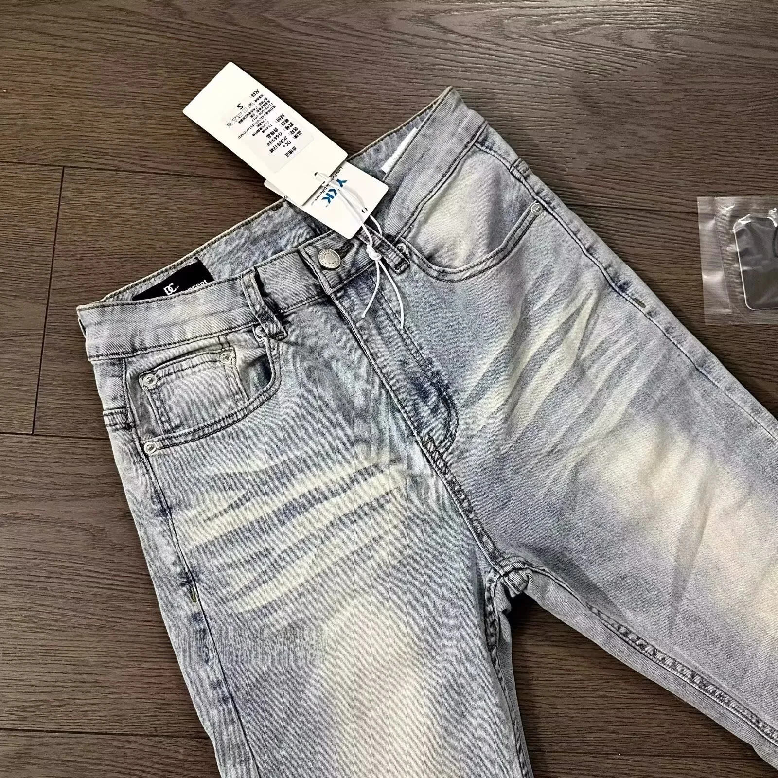 

Heavyweight Cleanfit Water Wa Micro Flare Men's Jeans Elastic Straight Leg Casual Pants Blue Cotton Polyester Blend