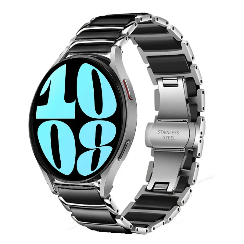 22 مللي متر 20 مللي متر السيراميك + حزام معدني لساعة سامسونج جالاكسي 7/6/5/4/3/أكتيف/ساعة هواوي 4/3/GT5-4-3-2 Pro/Amazfit GTR سوار الفرقة