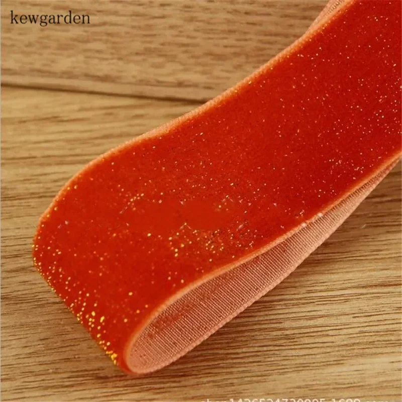 

Kewgarden 1 "25 мм блестящие флокированные ленты лента ручной работы швейные поделки DIY бант для волос аксессуары цветок подарочная упаковка 10 ярдов