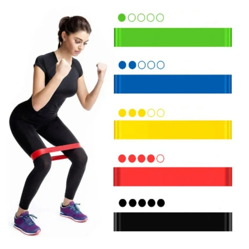 Portable Fitness Workout Equipment Rubber Resistance Bands Yoga Gym Elastic Gum Strength Pilates Women Weight Sports