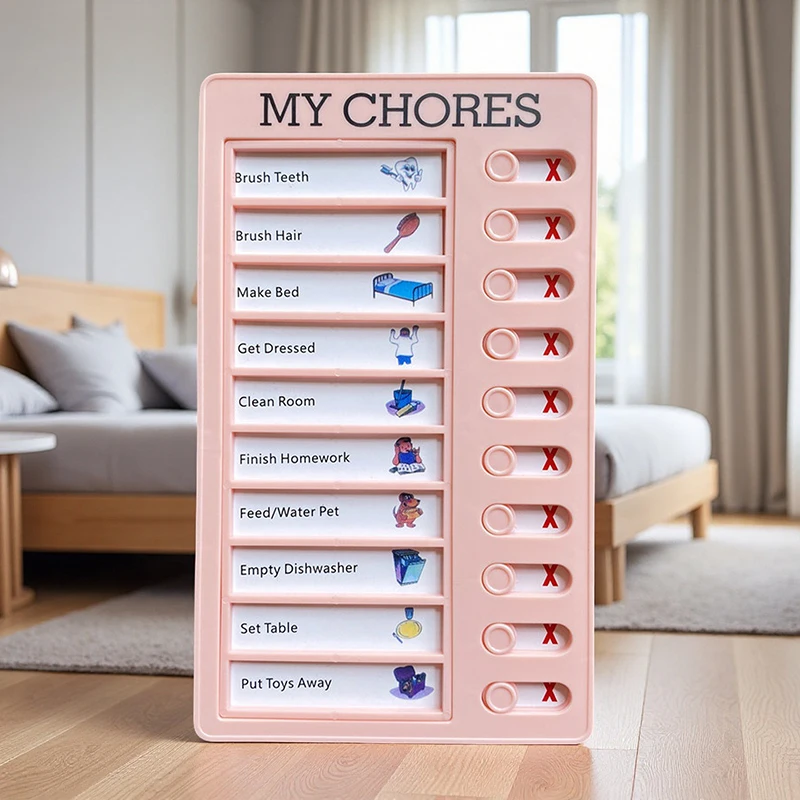 Chore Chart Reusable Visual Checklist with Customizable Blank Cards for Daily Routine ADHD-Friendly