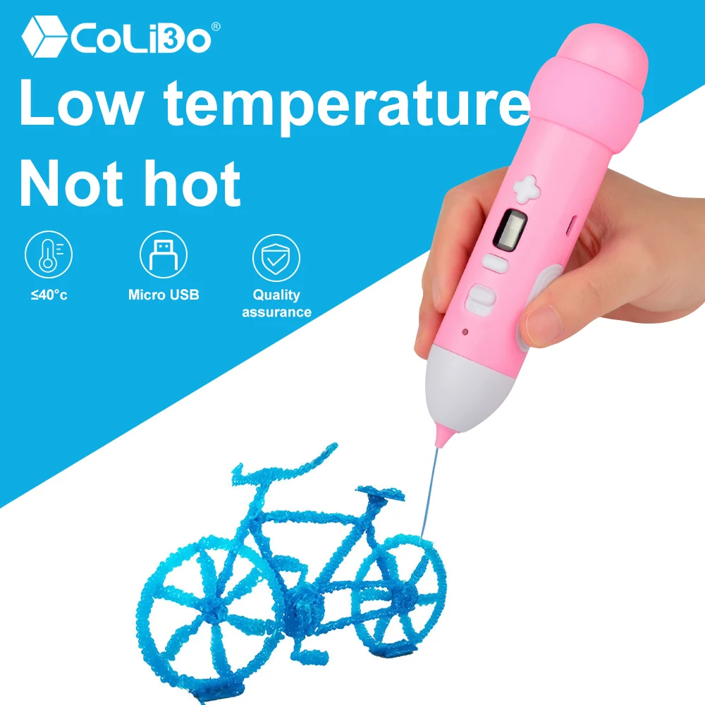 CoLiDo Kid 3D Pen Low Temperature 3D Printing Pencil With 1.75mm Filling PCL Filament DIY Toys For Children Birthday Gift