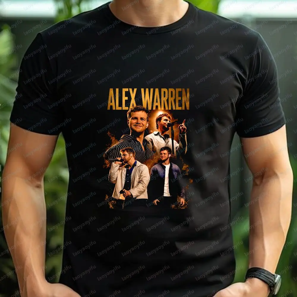 Alex Warren - Casual Trendy Round-neck T-shirt Suitable for Both Men and Women, Featuring A Popular Music Style.
