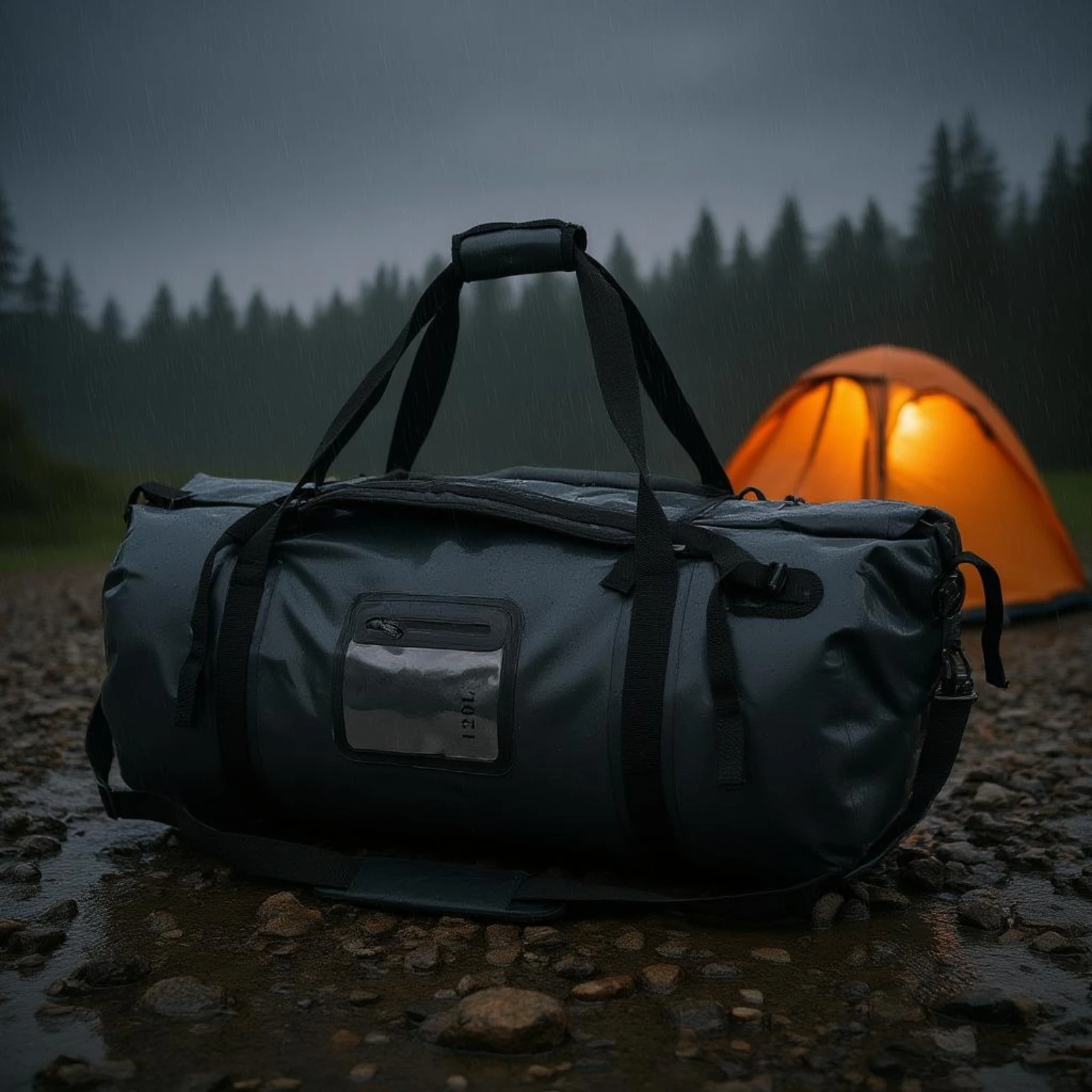 Waterproof Duffel Backpack 120L Roll-Roll-Top Waterproof Duffel Outdoor Gear Clear Front Pocket Heavy-Duty for Camping, Travel
