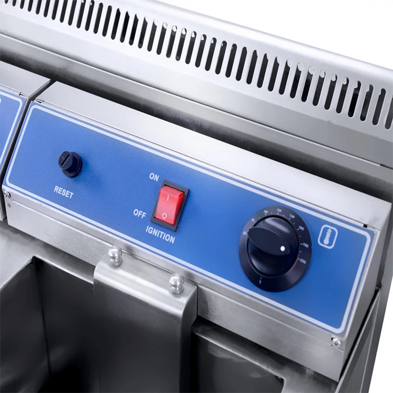 18L Single-Cylinder Gas Fryer Commercial Large-Capacity Gas-Controlled Temperature Chicken Fryer Temp-Adjustable Countertop Oil