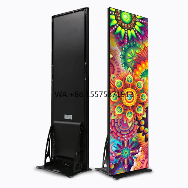 HD P2.5 4G Full-Color Indoor LED Advertising Mirror Screen Portable for Shopping Mall & Office Standing Poster Display