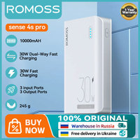 ROMOSS Power Bank 10000 mAh 30W USB Type C Charger External Battery 10000mAh PD3.0 Fast Charge Powerbank For Xiaomi 14 iPhone 15