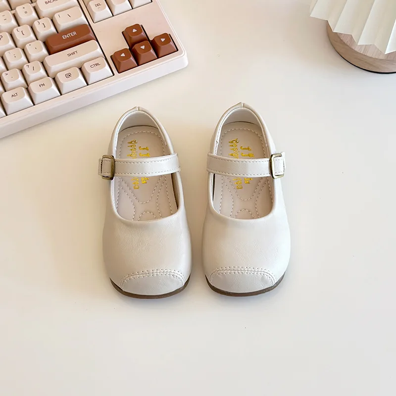 

Autumn New Casual Shoes Girls Leather Shoes Flats Soild Color Mary Janes Cute Retro Kids Princess Dress Shoes Comfortable