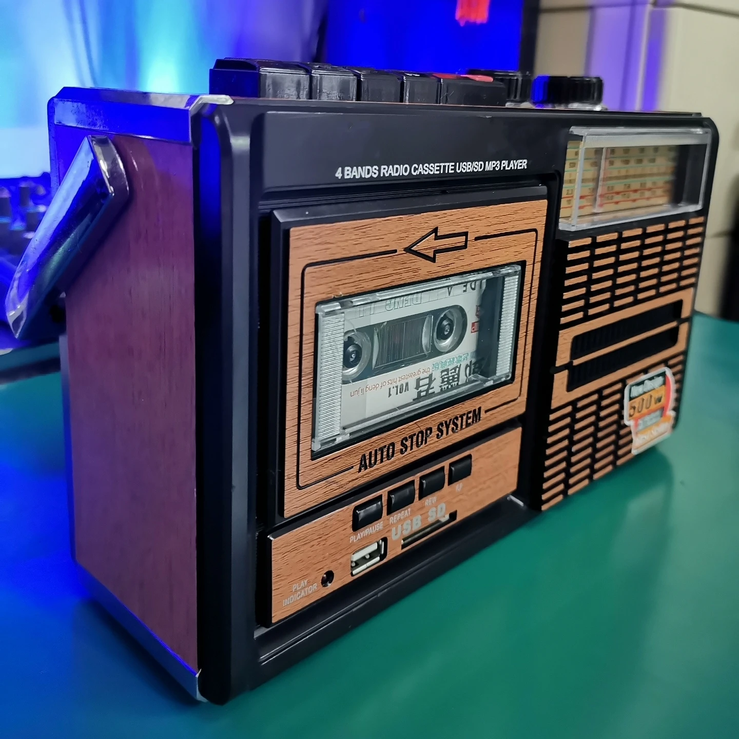 

FP-319BT Portable Vintage Cassette Radio, AM/FM/SW 4-Band Radio with Bluetooth, USB/SD MP3 Player for Seniors & Retro Fans