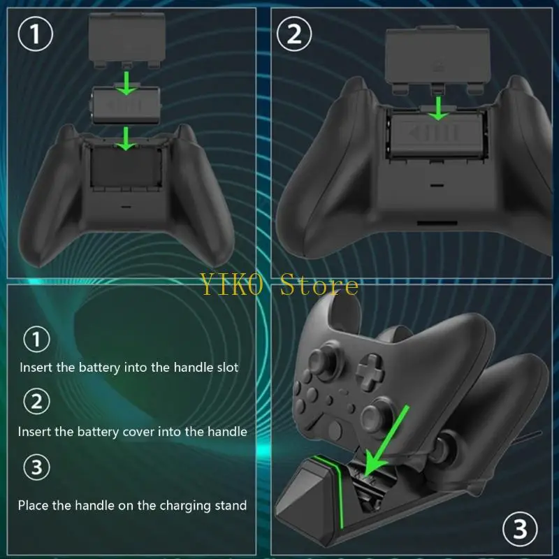 K32C Gamepad Charging Station with Battery and LED Light Guide