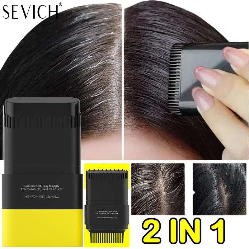 3 Colors Portable Hair Dye Stick 15g Waterproof Hairline Root Concealer Stick Disposable Instant Grey Coverage Hair Coloring Pen