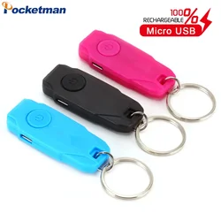 Mini Flashlight Portable USB Rechargeable LED Keychain Lights Outdoor Emergency Light Camping Light Small Torch