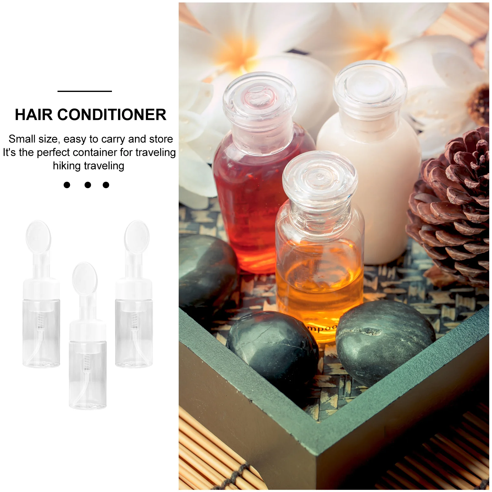 

3 Pcs Squeezable Foam Bottle Cleansing Brush Travel Bottles Soap Dispenser Foaming with