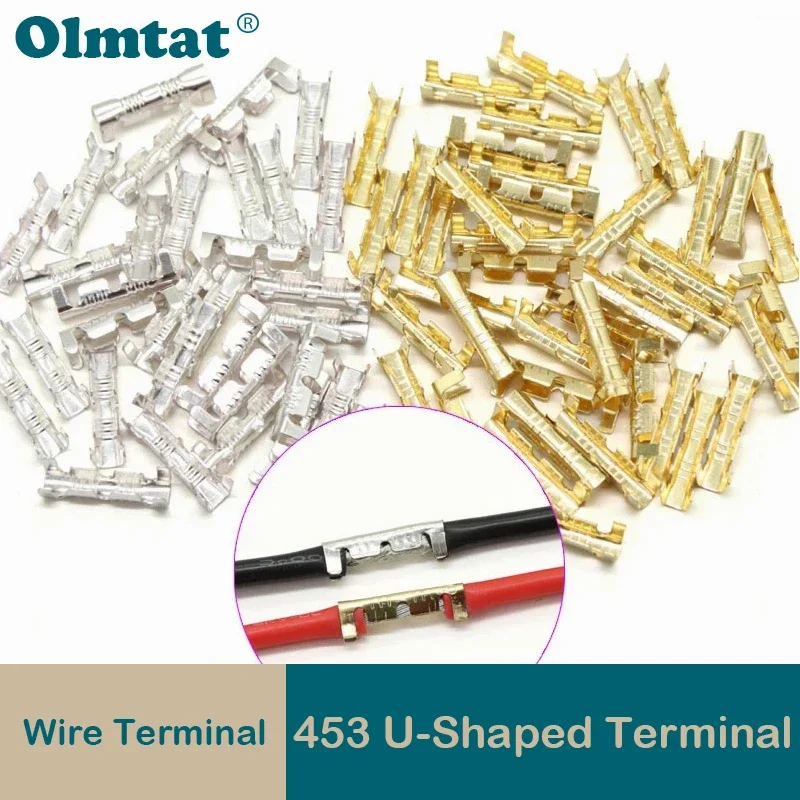 453 U-shaped Terminal Tab Cold Inserts Connectors Cold Terminal Small Teeth Fascia Terminal, 0.3-1.5mm2 50/100/200Pcs