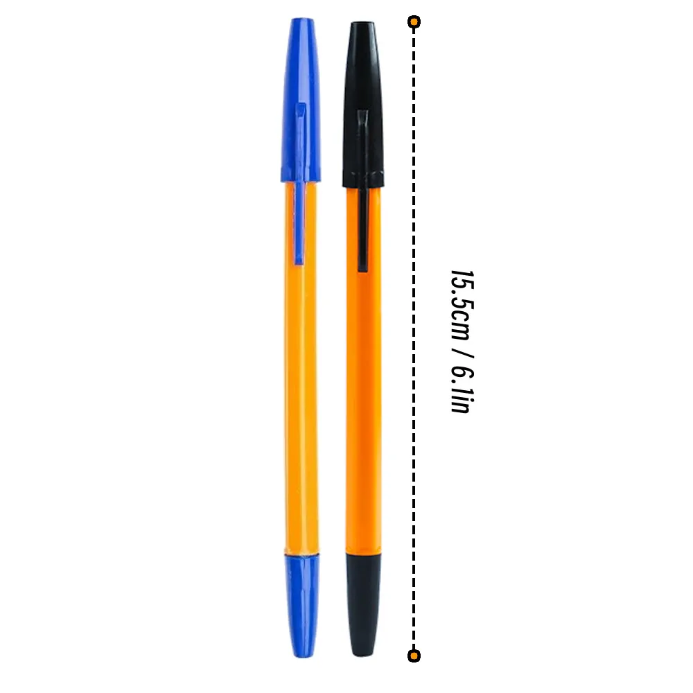 1/20cps Ballpoint Pens 1.0mm Blue Black Plastic Ball Point Pen Student Gift School Office Supplies Long Lasting Smooth Writing