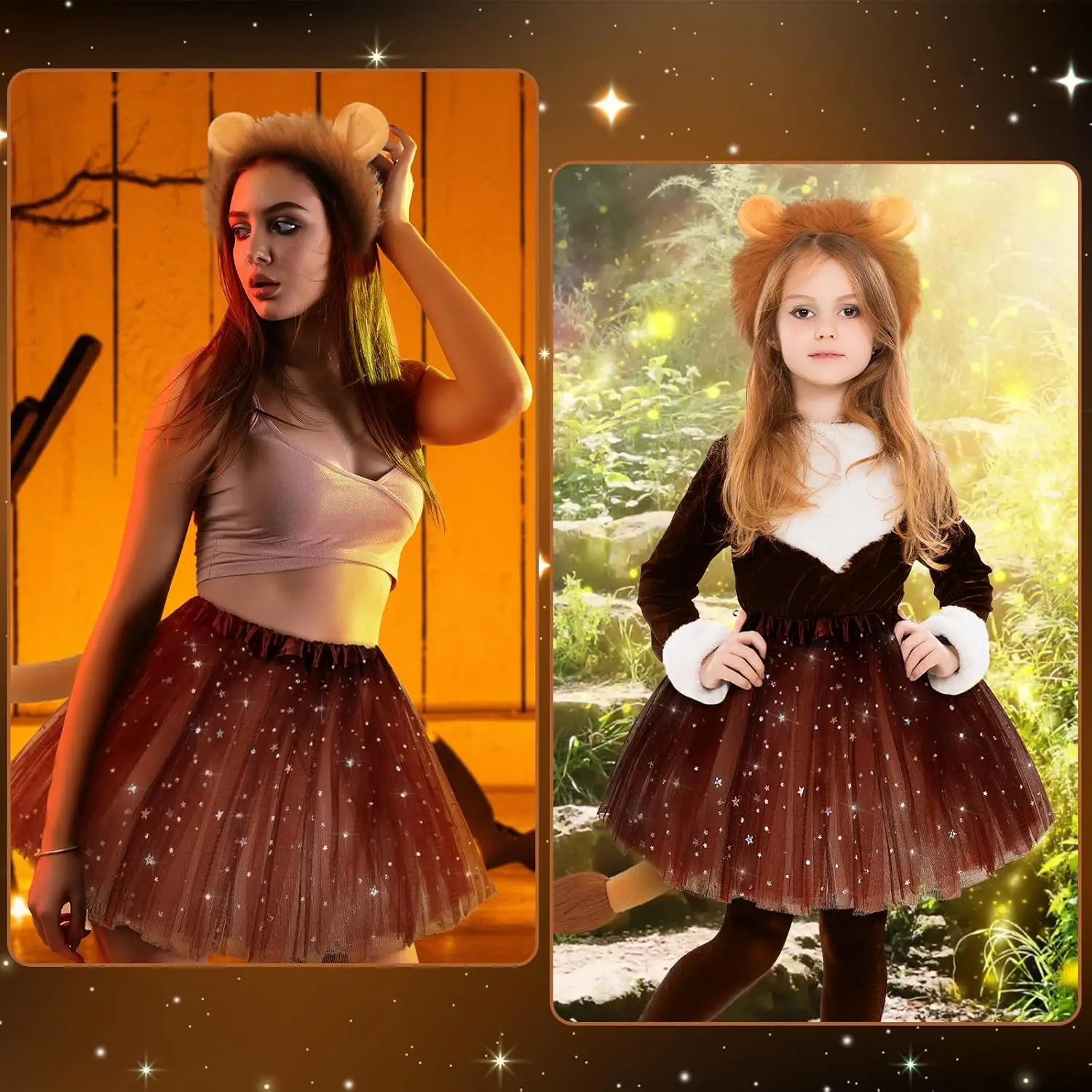 

Костюм на Хэллоуин, повязка на голову с ушками животных, хвост, нарядное платье, костюм, комплект для детей, молодежи, взрослых, косплей