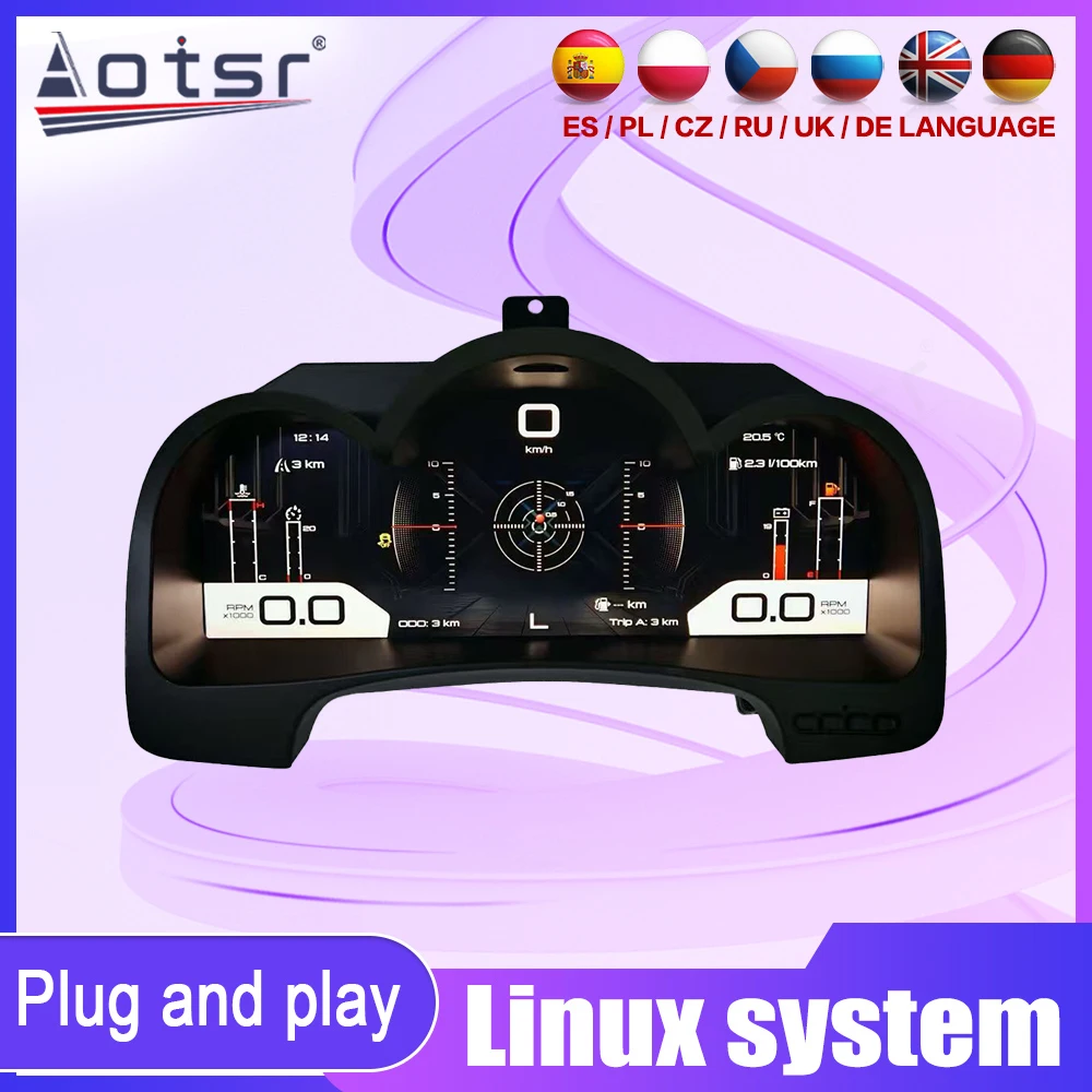 

12,3-дюймовый цифровой кластер для Toyota Hailux Full 2005-2015, ЖК-панель приборной панели, приборная панель автомобиля, визуальный Plug Play, сильная совместимо