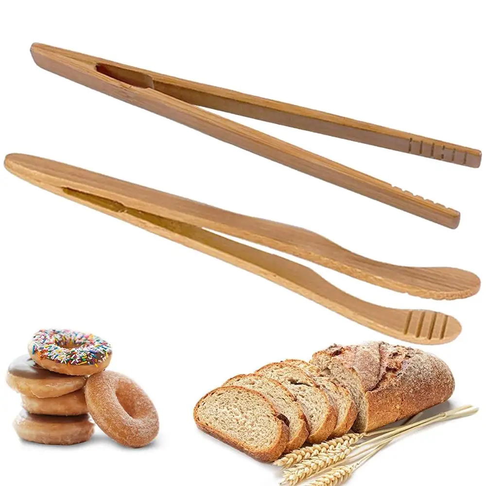 1/2/4pcs Wooden Tea Clip Tongs Bamboo Salad Food Toast Bend Clip Straight Clips Kitchen Accessories Teaware