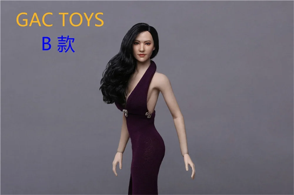 GACTOYS GC015 Scale 1/6th Asia Beauty Female Liu Yifei Lifelike Head Sculpture With Long Hair Model Can Suit Mostly 12inch Body