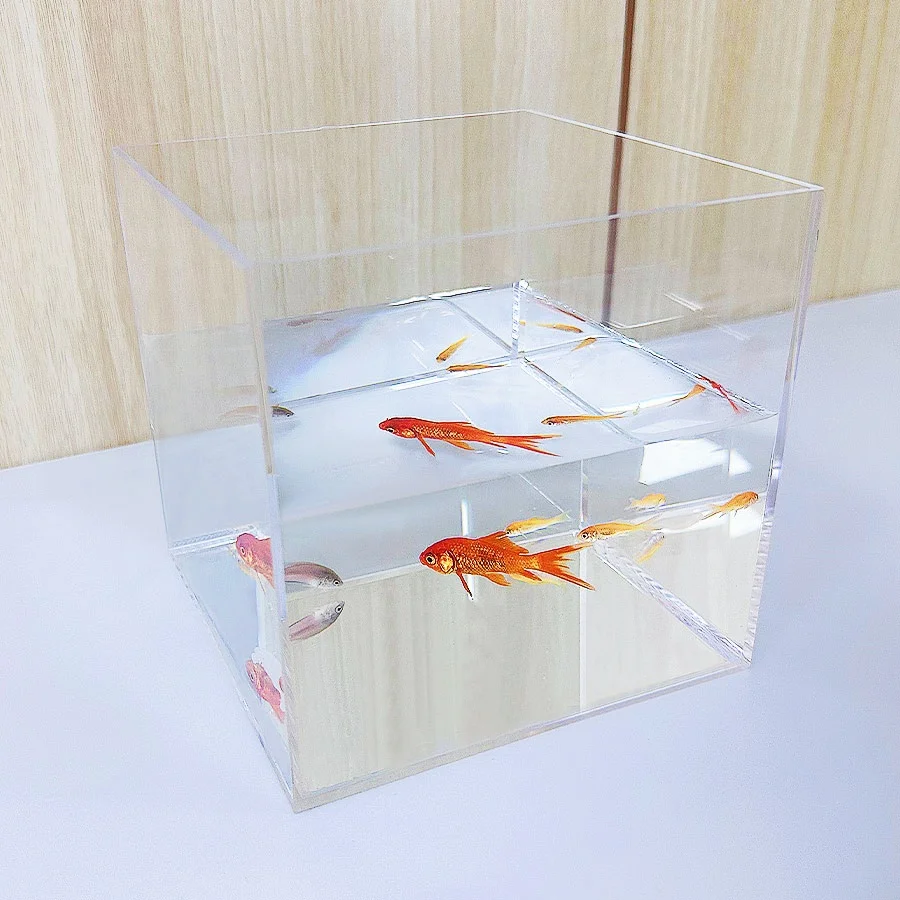 clear transparent acrylic mini table turtle, shrimp, goldfish,seaweed aquaculture tank small table fish tank