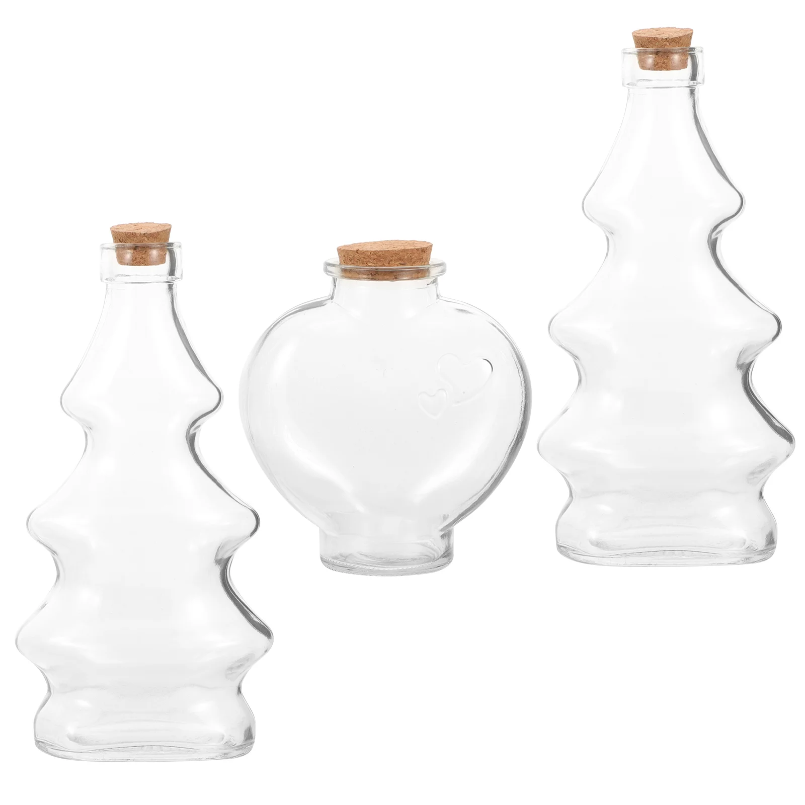 3 Pcs Wedding Memorial Sand Ceremony Bottle Set Gift Craft Storage Mini Bottles with Cork