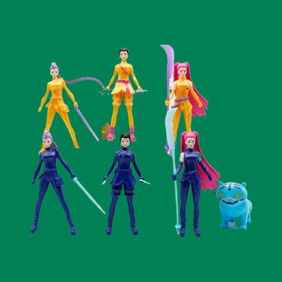 % 5/8PCS Anime Kpop Demon Hunters Action Figure Giocattoli Derpys Tiger Ranimeumi Mira Zoey Sussy Figurine Doll per i fan Regalo di Natale