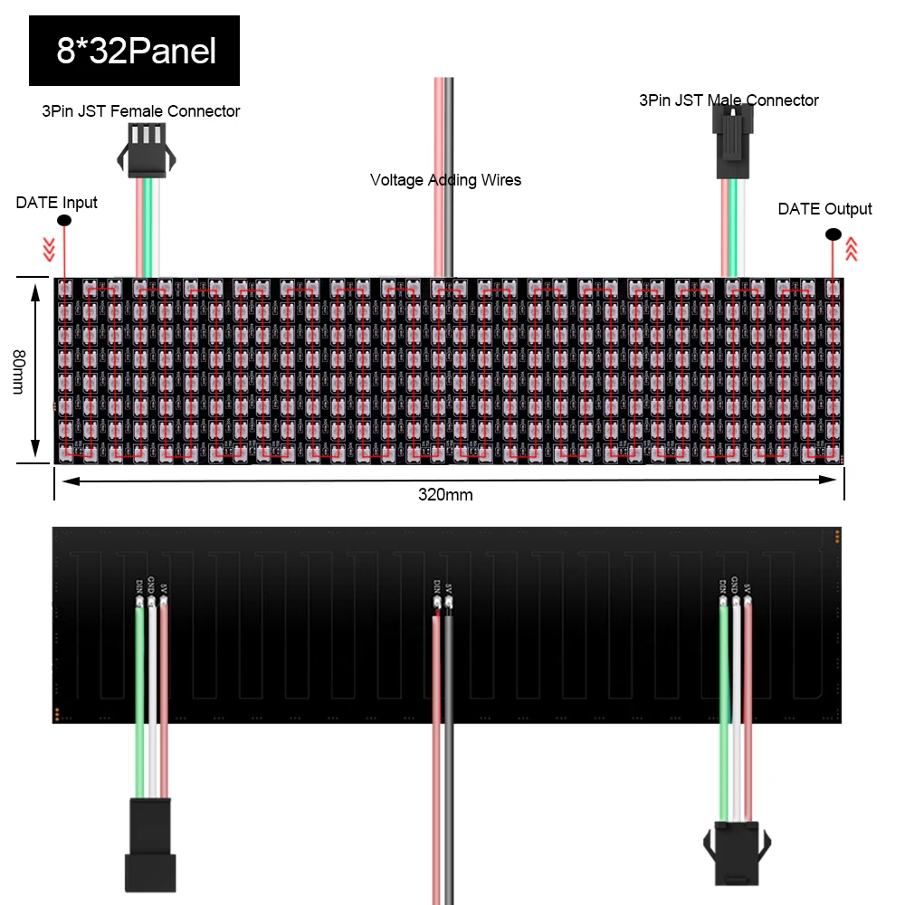 Imagem -03 - Painel Endereçável Individualmente Flexível Digital Led Ws2812b Módulo Pixel Ecrã Matricial Dc5v 8x8 16x16 8x32 15 Unidades