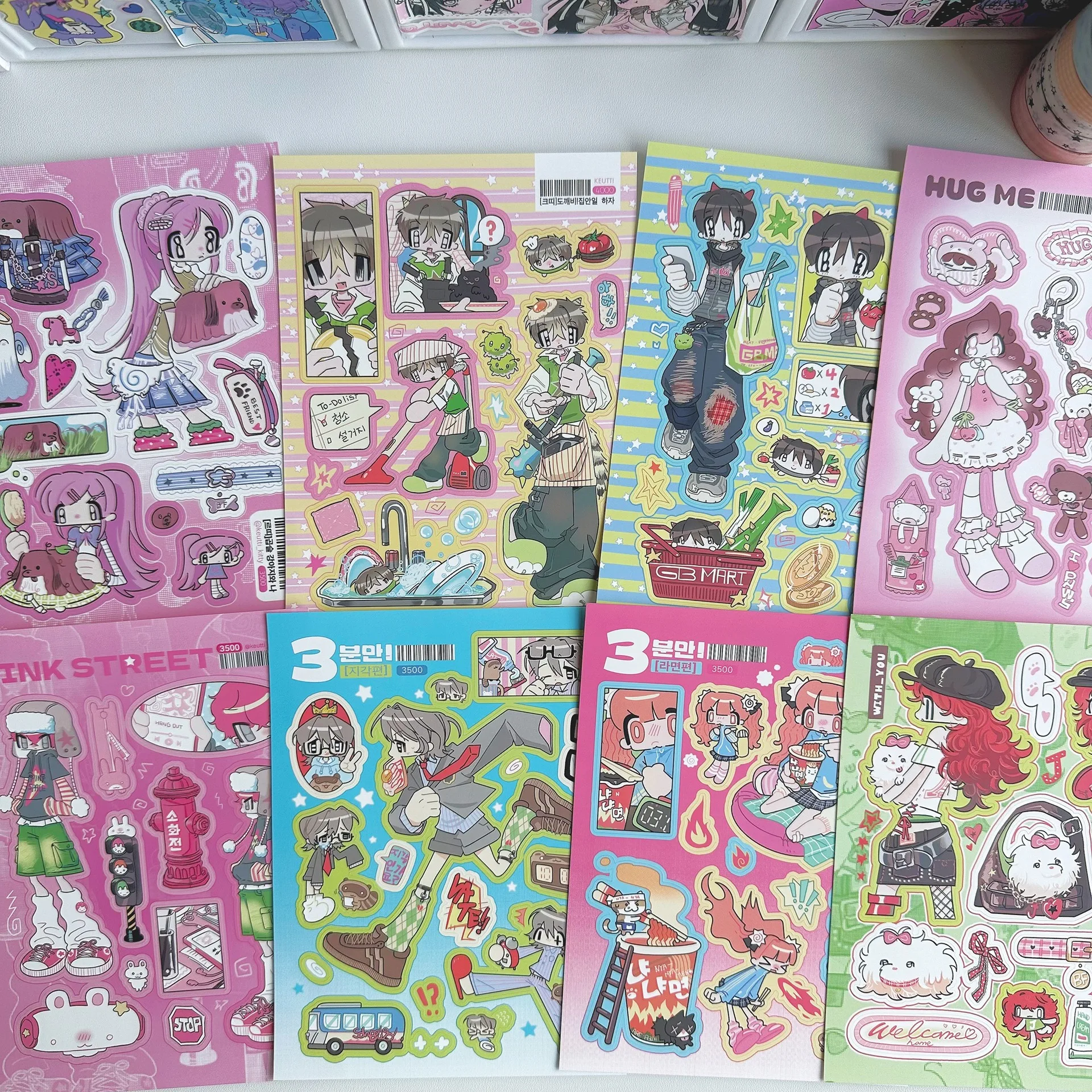 New Arrival Cute girl colorful cartoon anime girl boy sticker