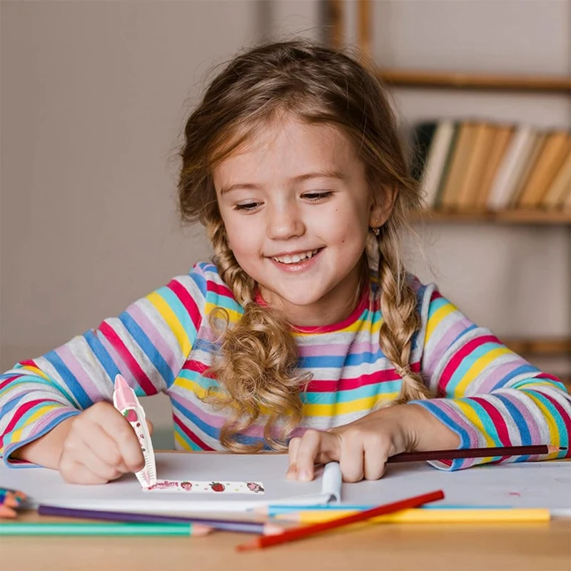 漫画プレスタイプ装飾ペン、アリーポケットテープペン、かわいい動物スクラップブッキング日記装飾、耐久性、C-12Pcs