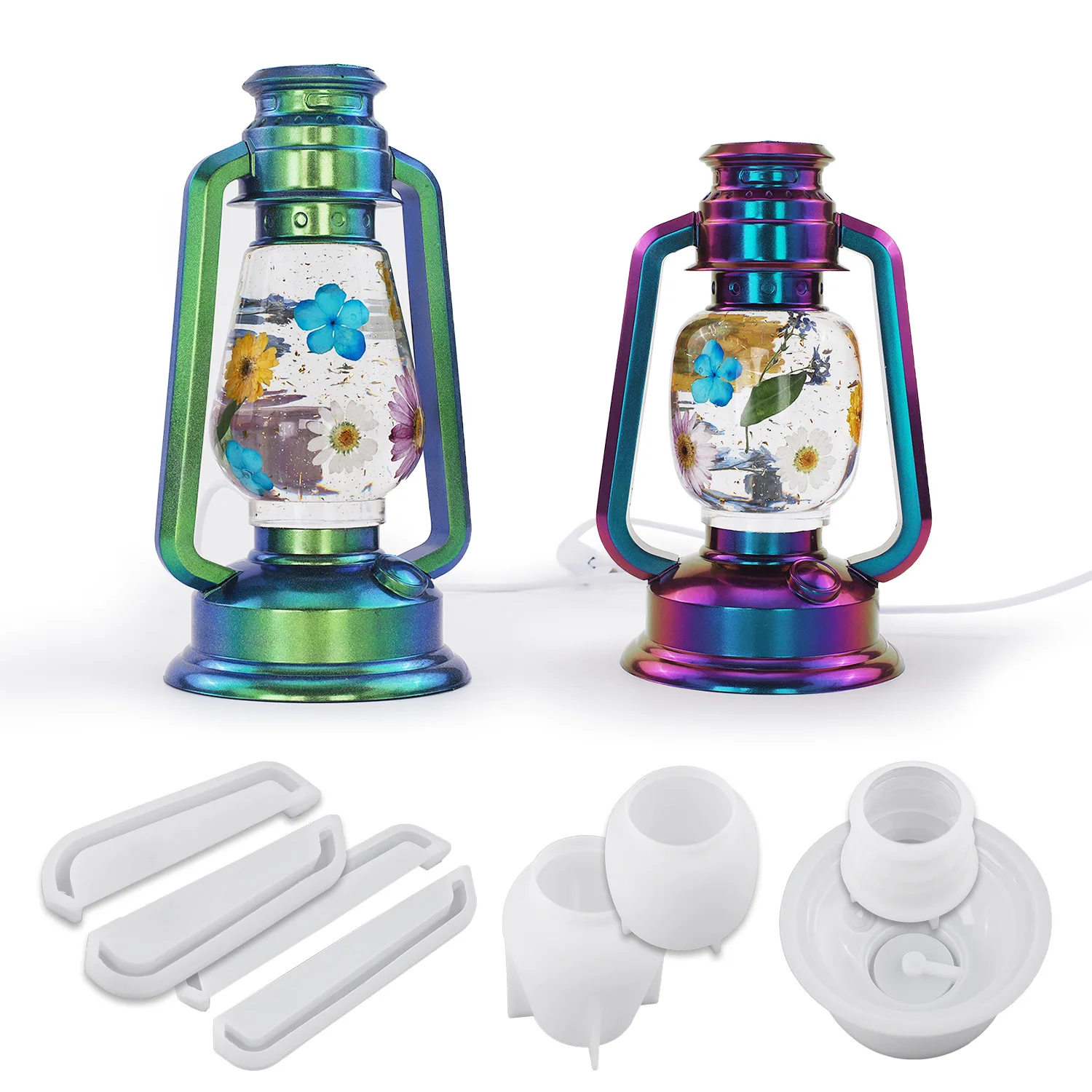 DIY الايبوكسي الراتنج مصباح العفن التخييم ليلة ضوء السرير ديكور الحرفية كيت #4