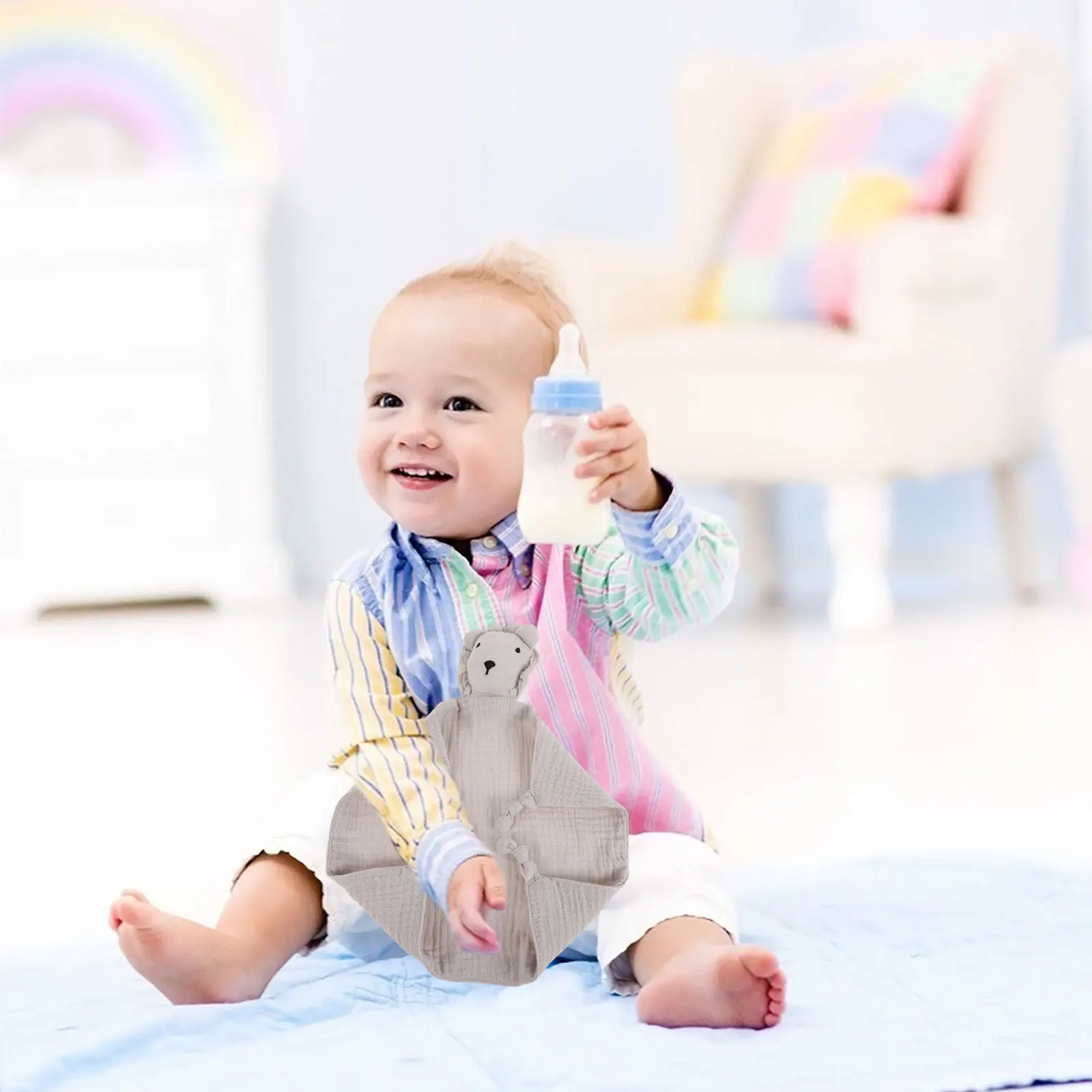 

Baby Blanket Muslin Comforter Fox Design Soft Newborn Swaddle Sleep Aid For Infants Toddlers Bunny Lovey Security Blanket