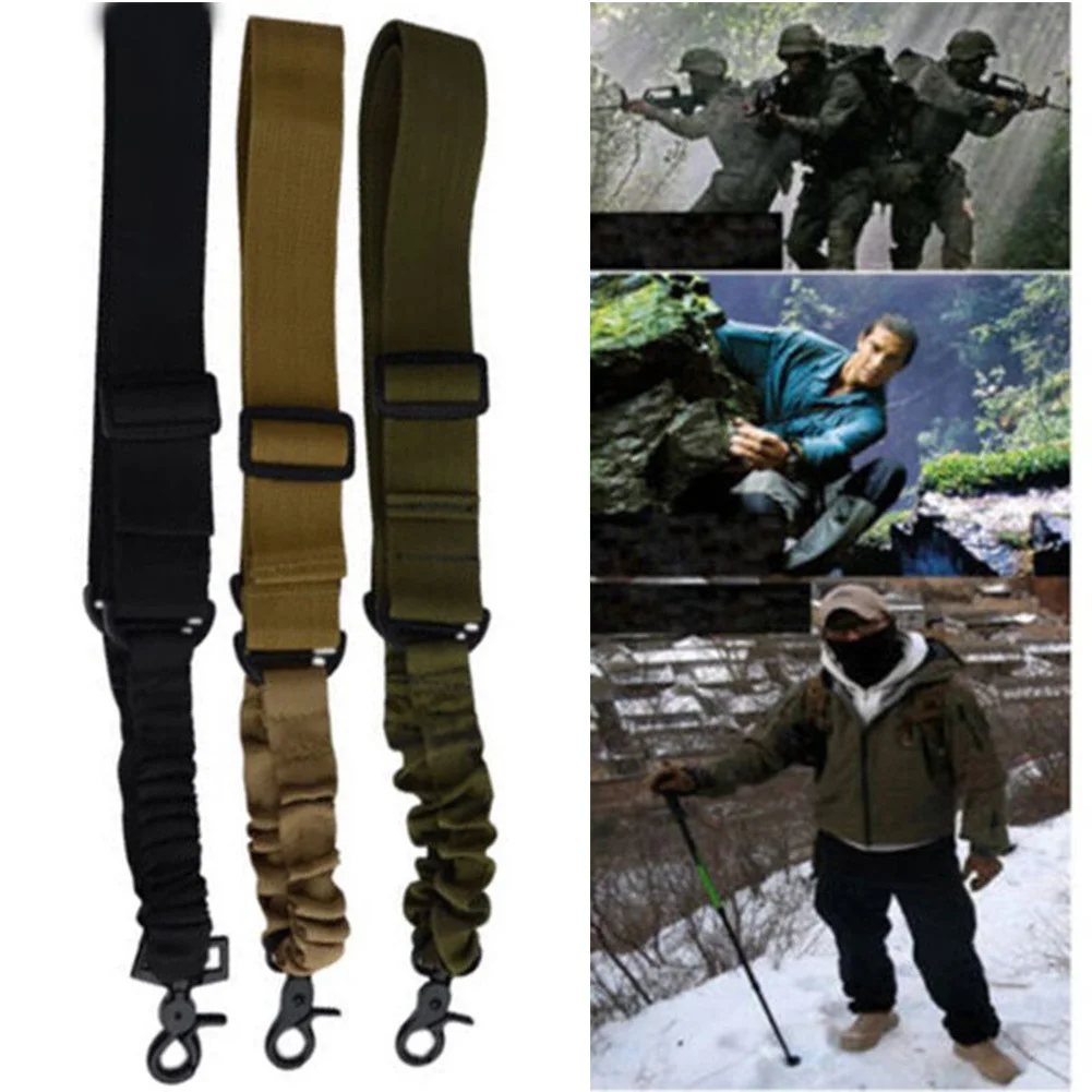 

Single Point Tactical Sling Strap Bungee Hook Adjustable Nylon Shoulder Strap Gun Sling for Rifle Hunting