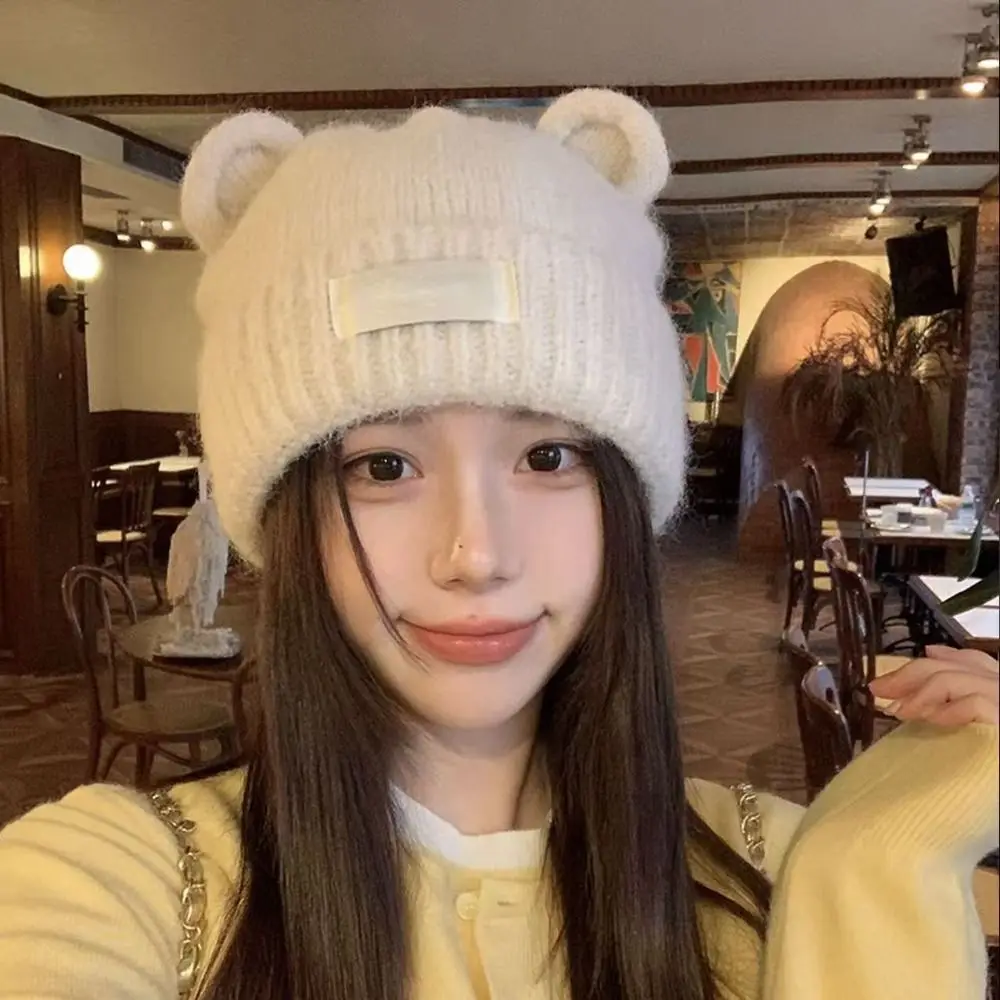 جديد الفراء محبوك غزل قبعة الأذن حماية يندبروف قبعة الدراجات مرونة الدافئة غطاء للأذنين قبعة الشتاء