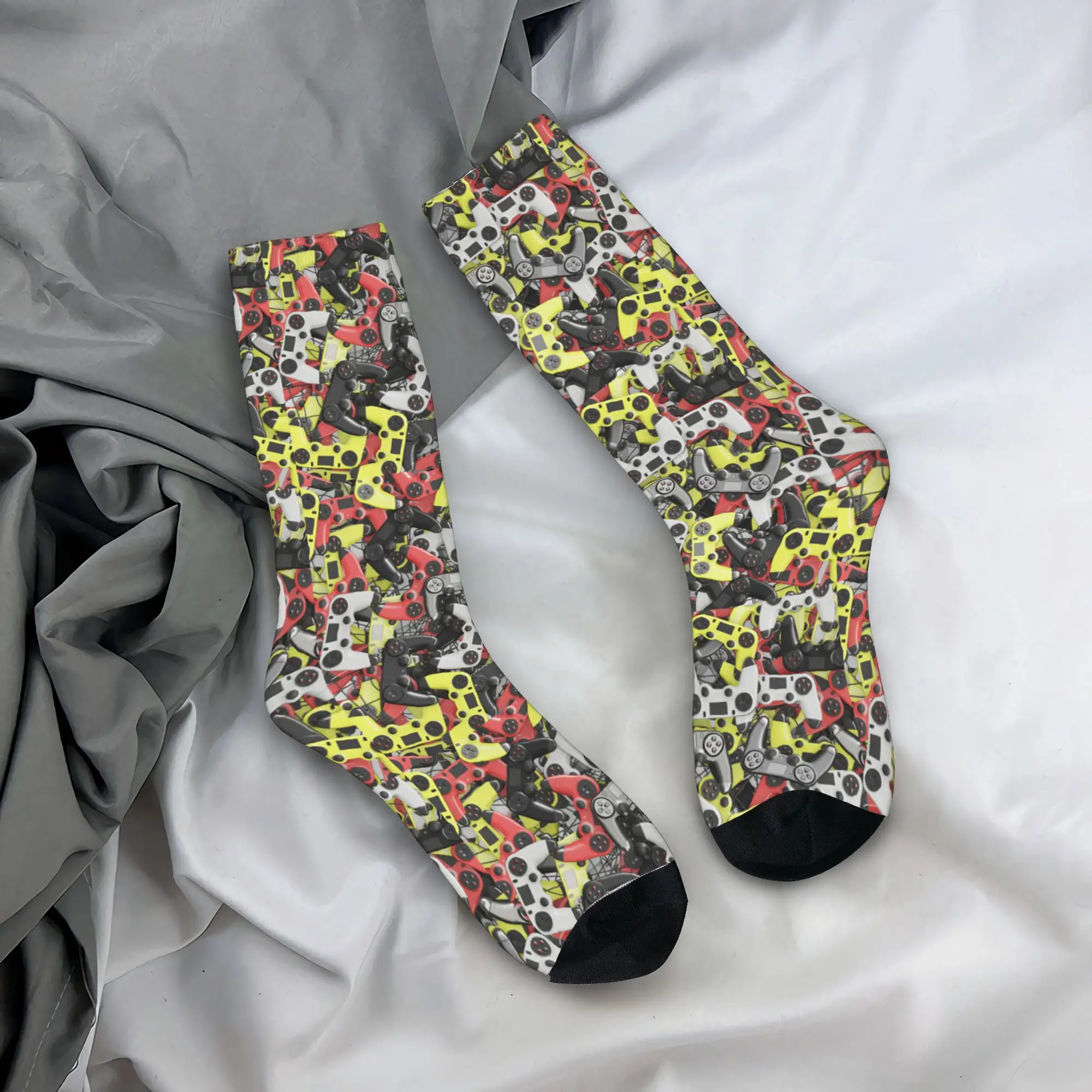 Video Game Controller Socks  Anti Bacterial Stockings Men's High Quality Skateboard Socks Autumn Modern Design Socks
