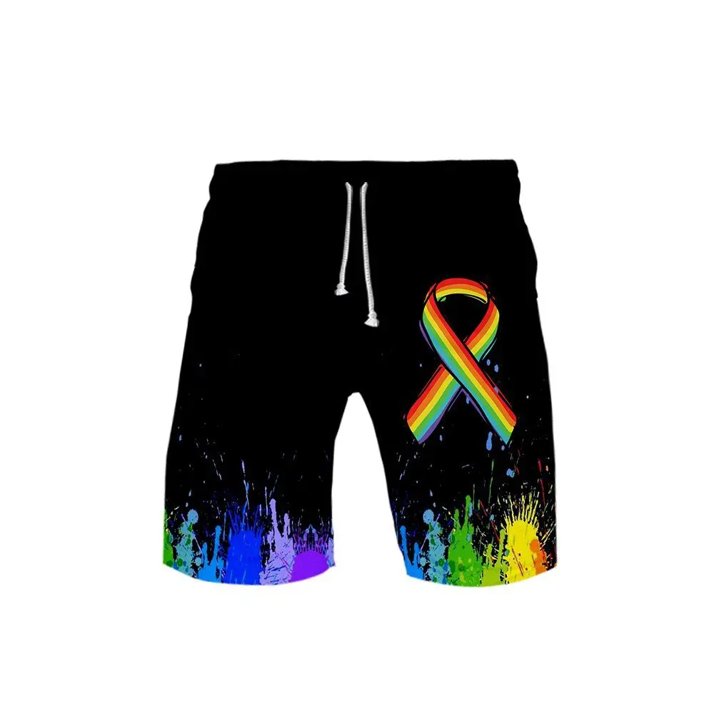 LGBT Rainbow Flag Lesbians Gays 3D Board Shorts Trunks Summer Quick Dry Beach Swimwear Men Streetwear Short Pants Beach clothes